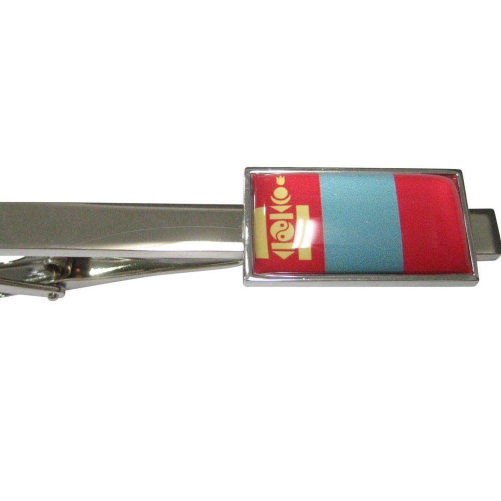 Thin Bordered Mongolia Flag Tie Clip - image 1
